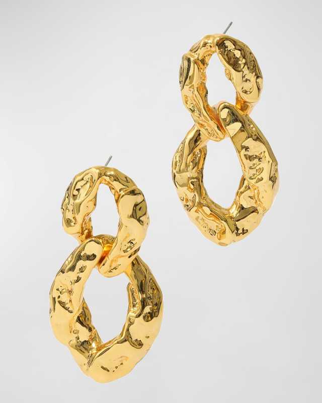 Brut Golden Double Link Earrings